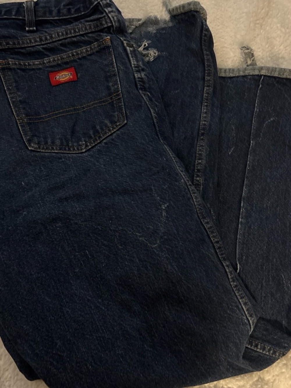 Dickies Men's Navy Relaxed Straight-Leg Jeans